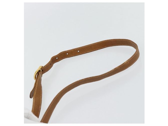Bolsa de Ombro GUCCI GG Supreme PVC Branco Ouro 904 02 050 Auth 182377 Dourado - vista 8