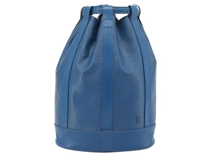 Borsa a tracolla LOUIS VUITTON Epi Randonnee PM Blu M52355 LV Auth ka4516A - vista 13