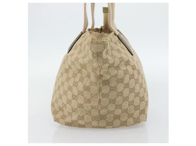 Borsa Tote GUCCI GG Canvas Sherry Line Beige Oro 131230 Auth 182529 D'oro - vista 4