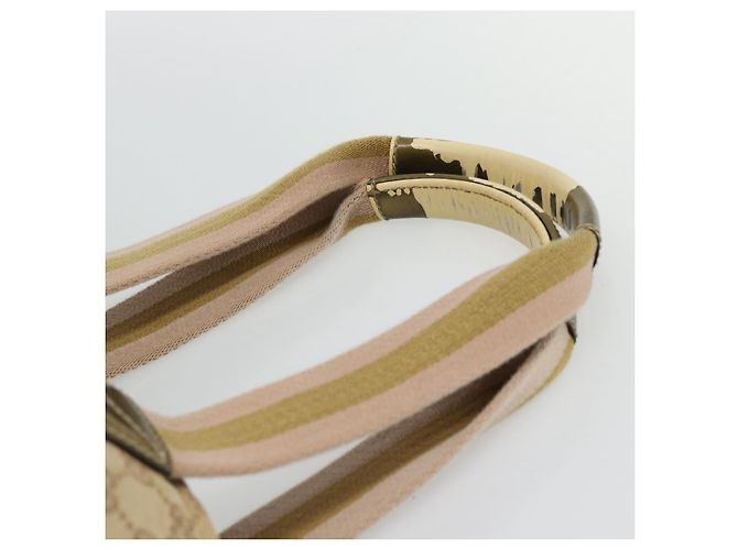 Borsa Tote GUCCI GG Canvas Sherry Line Beige Oro 131230 Auth 182529 D'oro - vista 8