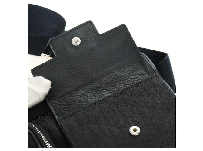 Borsa a tracolla Christian Dior Trotter Canvas Nera Argento yk20371SAV Nero - vista 19