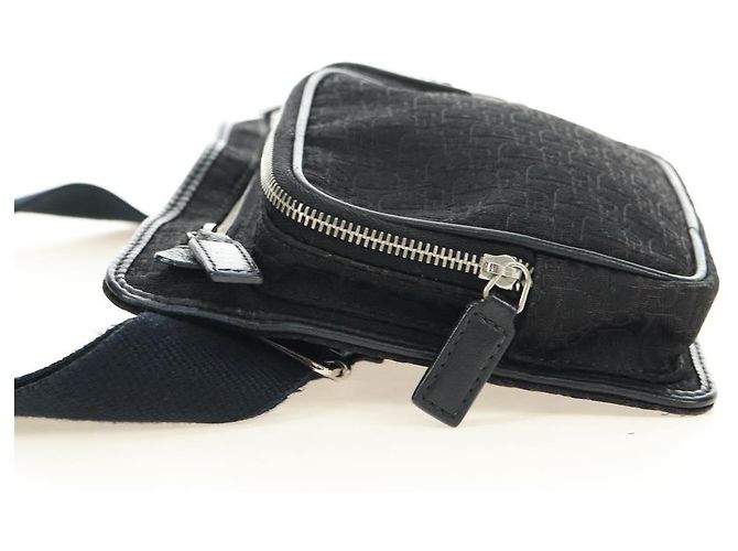 Borsa a tracolla Christian Dior Trotter Canvas Nera Argento yk20371SAV Nero - vista 3