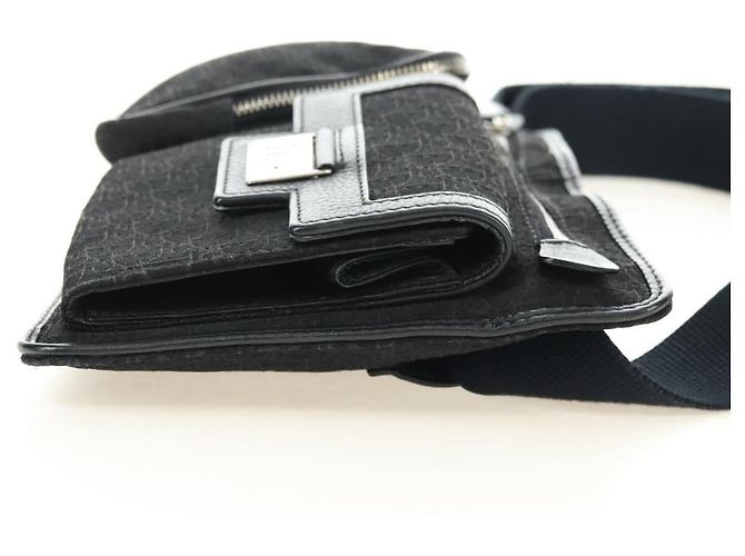 Borsa a tracolla Christian Dior Trotter Canvas Nera Argento yk20371SAV Nero - vista 4