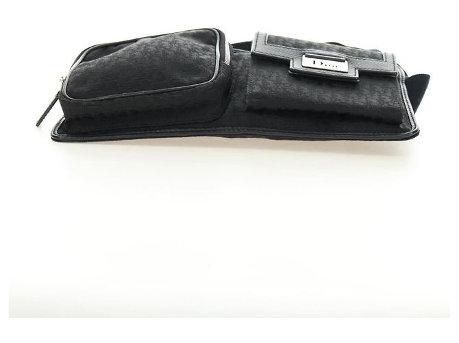 Borsa a tracolla Christian Dior Trotter Canvas Nera Argento yk20371SAV Nero - vista 5