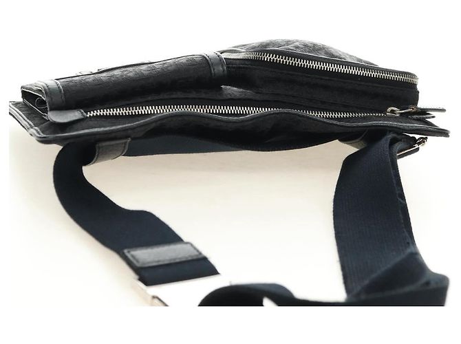 Borsa a tracolla Christian Dior Trotter Canvas Nera Argento yk20371SAV Nero - vista 6