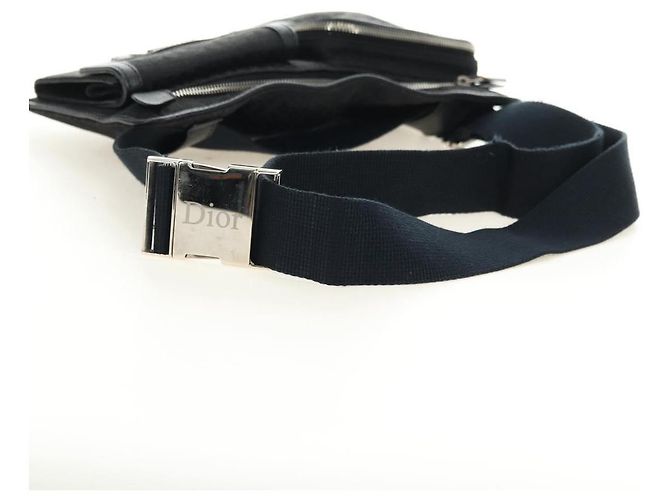 Borsa a tracolla Christian Dior Trotter Canvas Nera Argento yk20371SAV Nero - vista 7