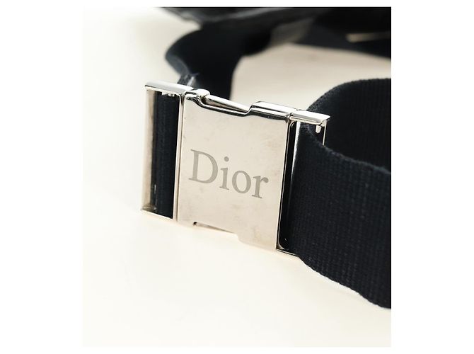 Borsa a tracolla Christian Dior Trotter Canvas Nera Argento yk20371SAV Nero - vista 8
