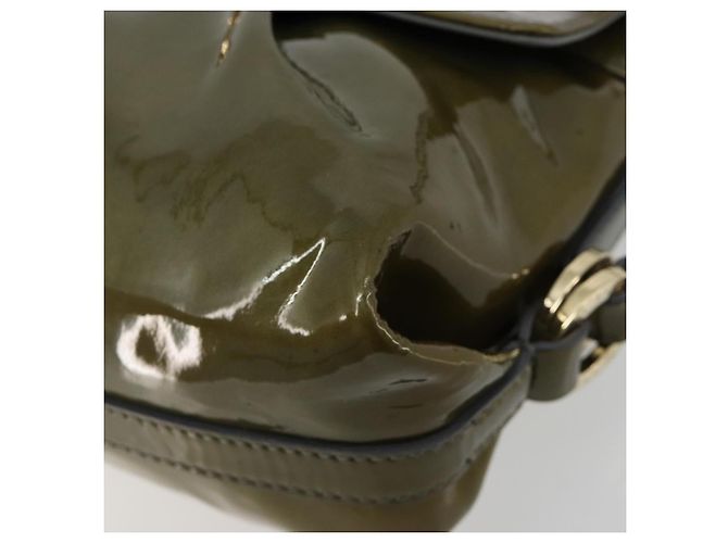 Bulgari Borsa a tracolla BVLGARI in pelle vernice Verde Oro Auth 181670A D'oro - vista 14
