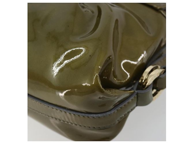 Bulgari Borsa a tracolla BVLGARI in pelle vernice Verde Oro Auth 181670A D'oro - vista 16