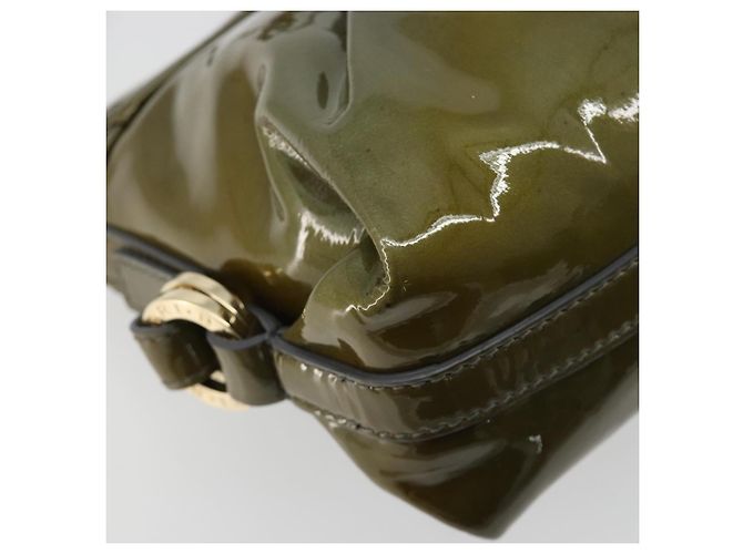 Bulgari Borsa a tracolla BVLGARI in pelle vernice Verde Oro Auth 181670A D'oro - vista 17