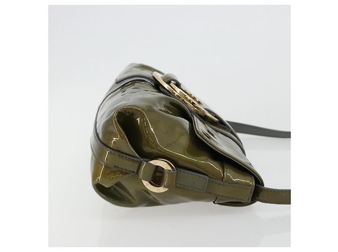Bulgari Borsa a tracolla BVLGARI in pelle vernice Verde Oro Auth 181670A D'oro - vista 3