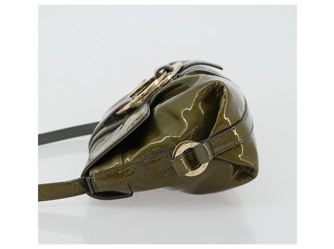 Bulgari Borsa a tracolla BVLGARI in pelle vernice Verde Oro Auth 181670A D'oro - vista 4