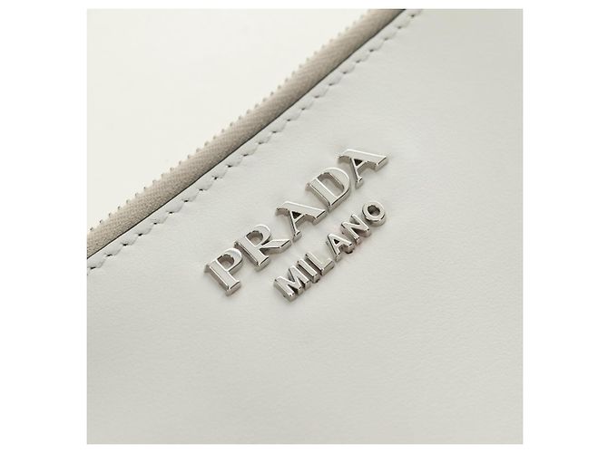 Borsa a Spalla PRADA in Pelle Bianca Auth 181616SM Bianco - vista 22