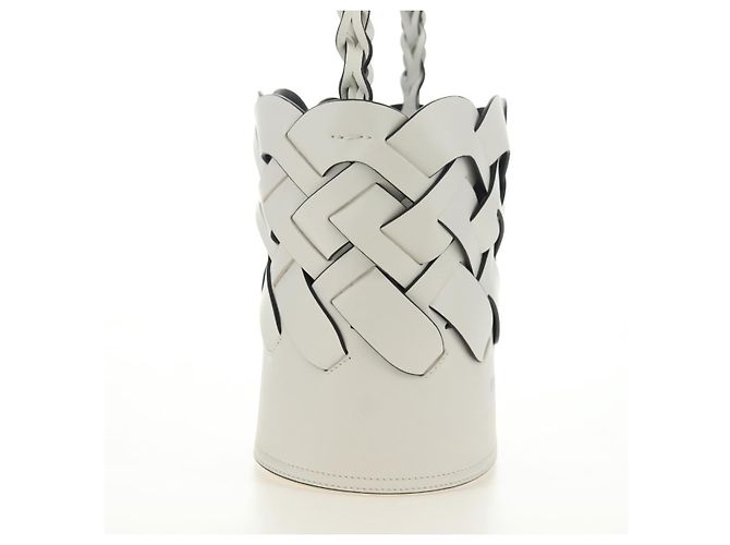 Borsa a Spalla PRADA in Pelle Bianca Auth 181616SM Bianco - vista 4