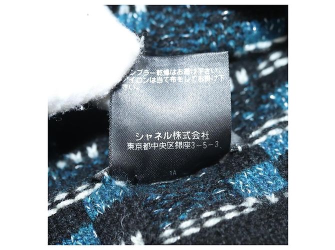 Cappello CHANEL Tweed Navy CC Auth 182058M Blu navy - vista 12