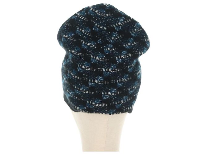 Cappello CHANEL Tweed Navy CC Auth 182058M Blu navy - vista 2
