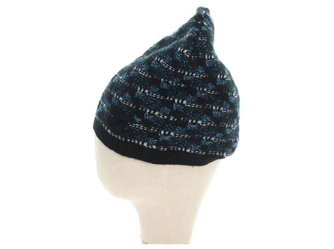 Cappello CHANEL Tweed Navy CC Auth 182058M Blu navy - vista 3
