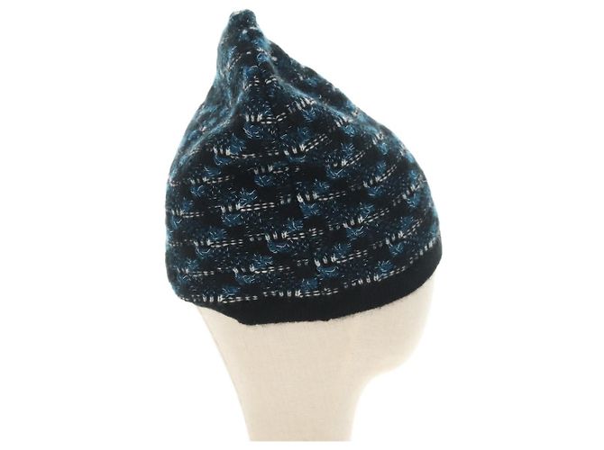 Cappello CHANEL Tweed Navy CC Auth 182058M Blu navy - vista 4