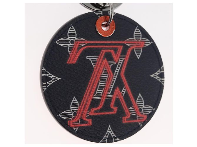 LOUIS VUITTON Monogram Ink Upside Down Porte Cles LV Charm MP1988 Auth 181952M Blu navy Monogramma - vista 3