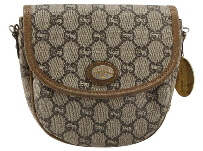 Borsa a tracolla GUCCI GG Plus Supreme PVC Beige Oro Auth ka4547 D'oro - vista 13