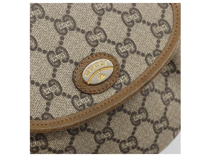 Borsa a tracolla GUCCI GG Plus Supreme PVC Beige Oro Auth ka4547 D'oro - vista 17