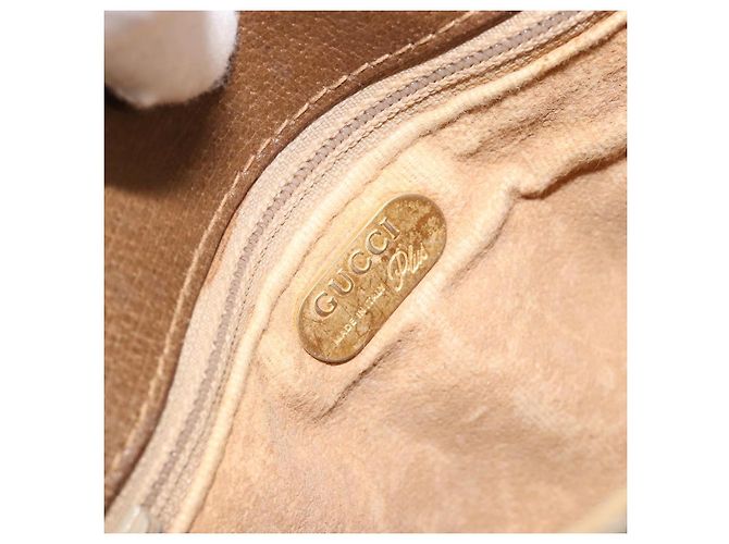 Borsa a tracolla GUCCI GG Plus Supreme PVC Beige Oro Auth ka4547 D'oro - vista 18