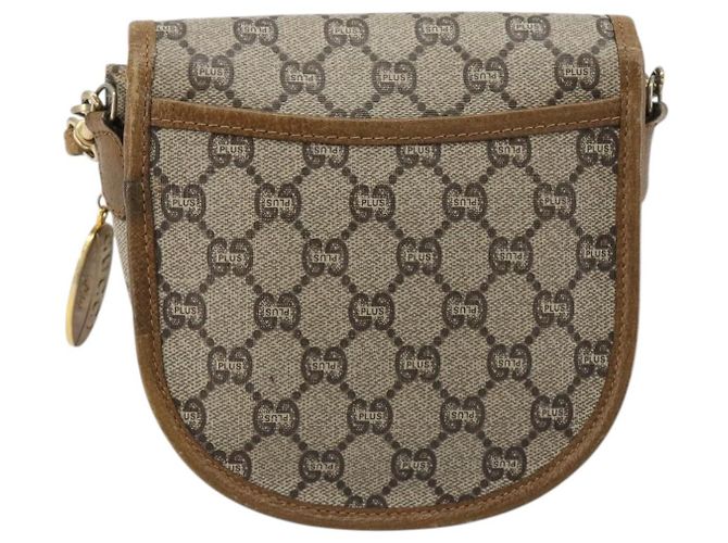 Borsa a tracolla GUCCI GG Plus Supreme PVC Beige Oro Auth ka4547 D'oro - vista 2