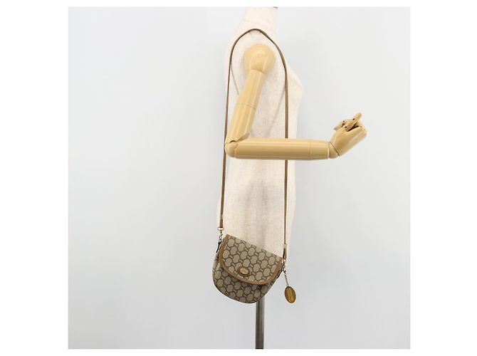 Borsa a tracolla GUCCI GG Plus Supreme PVC Beige Oro Auth ka4547 D'oro - vista 24