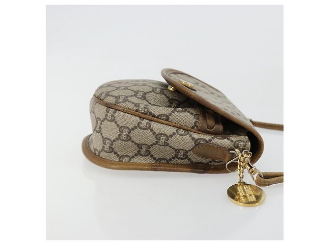 Borsa a tracolla GUCCI GG Plus Supreme PVC Beige Oro Auth ka4547 D'oro - vista 3