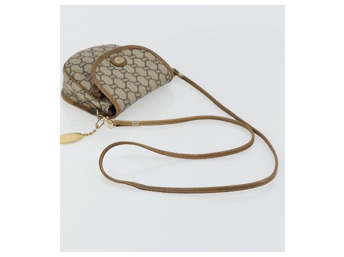 Borsa a tracolla GUCCI GG Plus Supreme PVC Beige Oro Auth ka4547 D'oro - vista 7