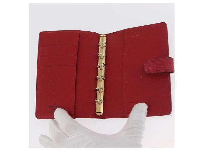 LOUIS VUITTON Monogram Epi Day Planner Cover Briefcase 2 Set Red LV Auth mr2456 Rouge Monogramme - vue 16