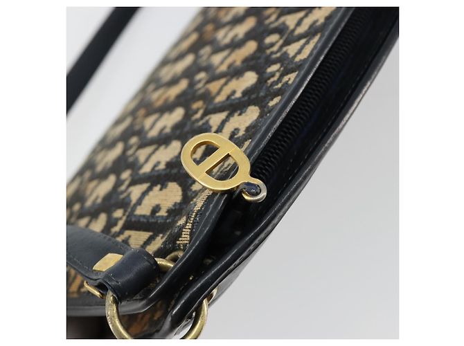 Borsa a tracolla Christian Dior Trotter Canvas Navy Gold Auth BA13143 D'oro Blu navy - vista 10