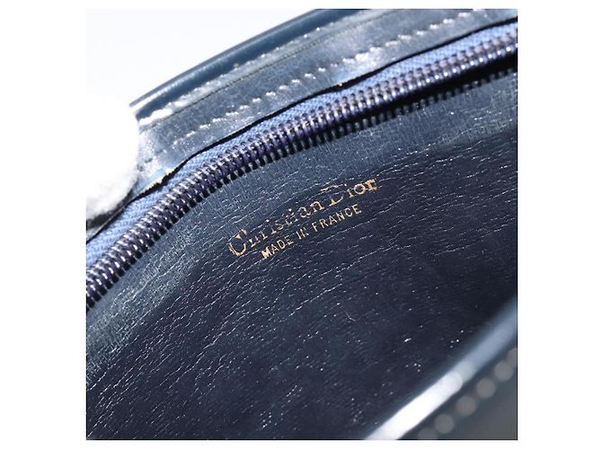 Borsa a tracolla Christian Dior Trotter Canvas Navy Gold Auth BA13143 D'oro Blu navy - vista 11