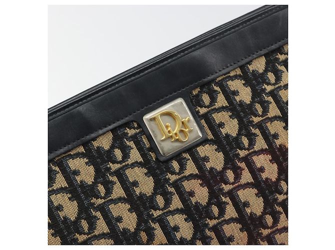 Borsa a tracolla Christian Dior Trotter Canvas Navy Gold Auth BA13143 D'oro Blu navy - vista 18