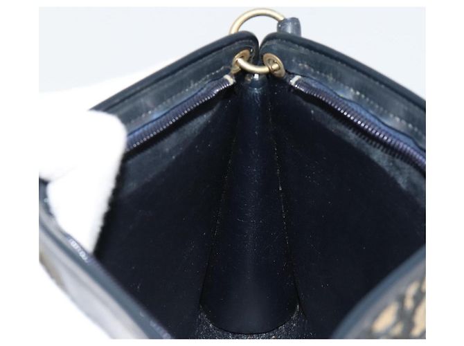 Borsa a tracolla Christian Dior Trotter Canvas Navy Gold Auth BA13143 D'oro Blu navy - vista 20