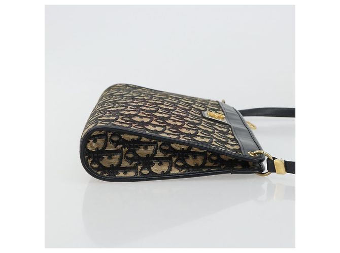 Borsa a tracolla Christian Dior Trotter Canvas Navy Gold Auth BA13143 D'oro Blu navy - vista 3