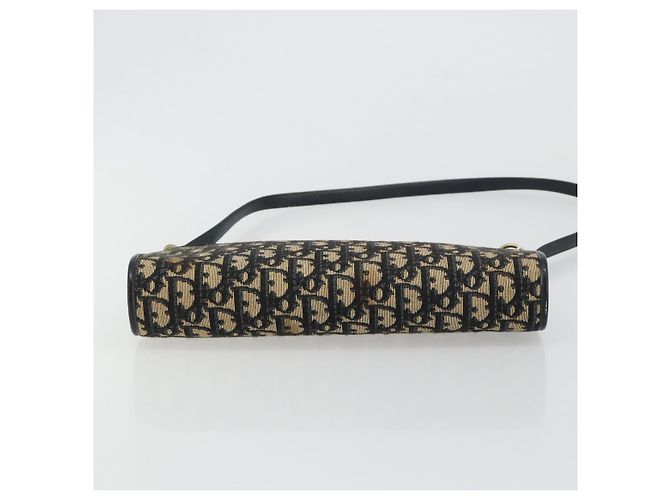 Borsa a tracolla Christian Dior Trotter Canvas Navy Gold Auth BA13143 D'oro Blu navy - vista 5