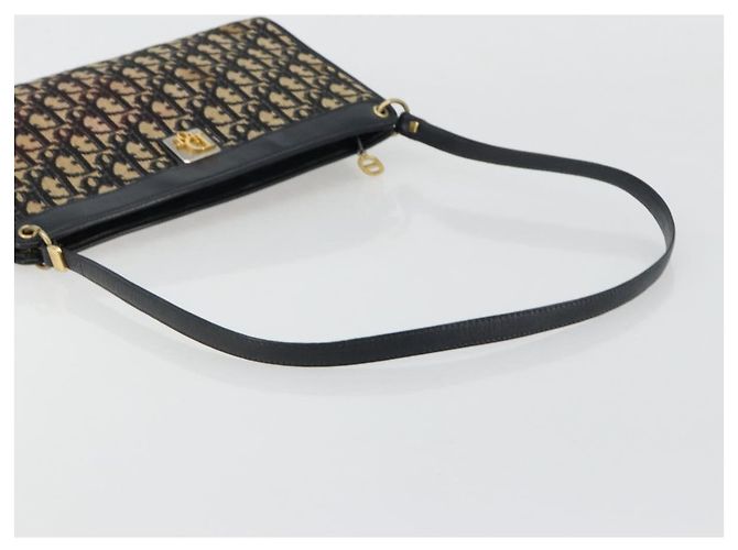 Borsa a tracolla Christian Dior Trotter Canvas Navy Gold Auth BA13143 D'oro Blu navy - vista 7