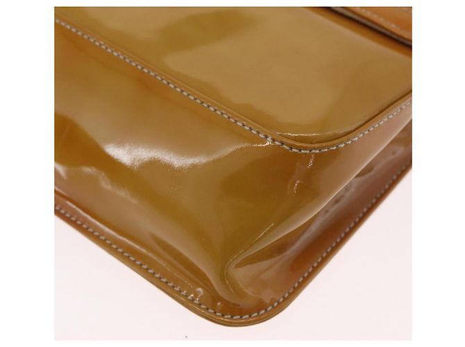 Borsa a tracolla PRADA in pelle vernice Giallo Argento Auth 180190 - vista 15