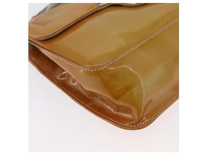 Borsa a tracolla PRADA in pelle vernice Giallo Argento Auth 180190 - vista 16