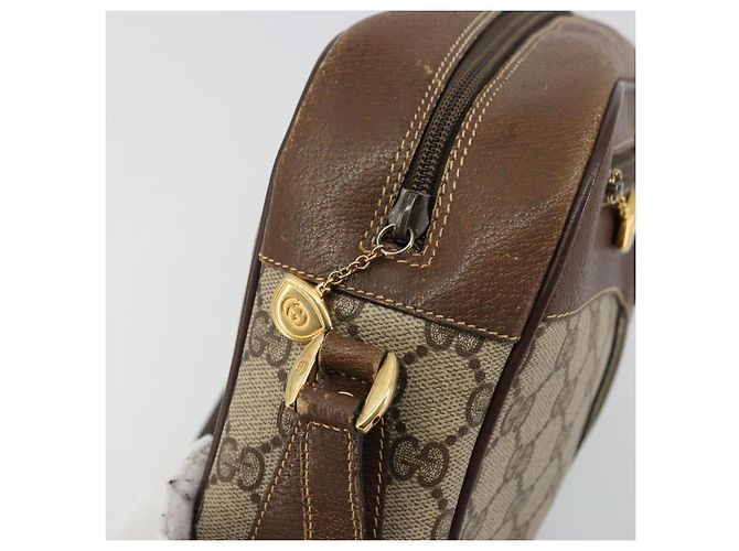 Bolso GUCCI GG Supreme Web Sherry Line PVC Beige Oro 001 56 0860 Auth 180110 Dorado - vista 10