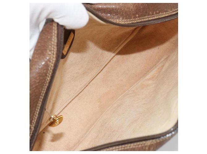Bolso GUCCI GG Supreme Web Sherry Line PVC Beige Oro 001 56 0860 Auth 180110 Dorado - vista 11