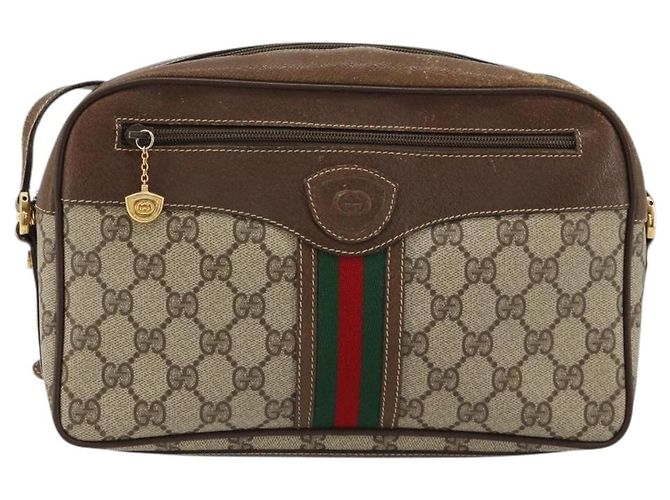 Bolso GUCCI GG Supreme Web Sherry Line PVC Beige Oro 001 56 0860 Auth 180110 Dorado - vista 13