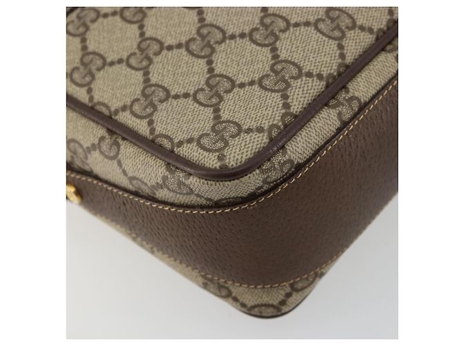 Bolso GUCCI GG Supreme Web Sherry Line PVC Beige Oro 001 56 0860 Auth 180110 Dorado - vista 14