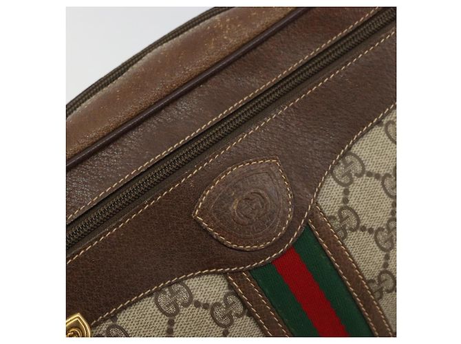 Bolso GUCCI GG Supreme Web Sherry Line PVC Beige Oro 001 56 0860 Auth 180110 Dorado - vista 17