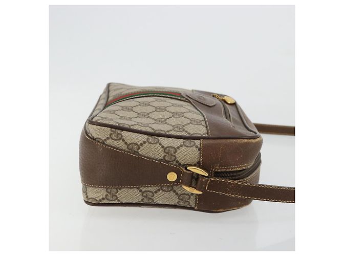 Bolso GUCCI GG Supreme Web Sherry Line PVC Beige Oro 001 56 0860 Auth 180110 Dorado - vista 3
