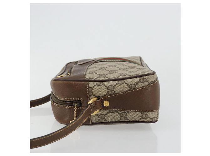 Bolso GUCCI GG Supreme Web Sherry Line PVC Beige Oro 001 56 0860 Auth 180110 Dorado - vista 4
