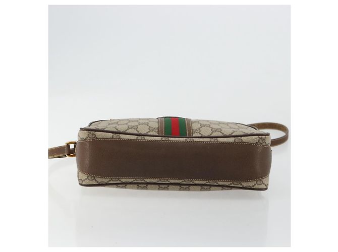 Bolso GUCCI GG Supreme Web Sherry Line PVC Beige Oro 001 56 0860 Auth 180110 Dorado - vista 5
