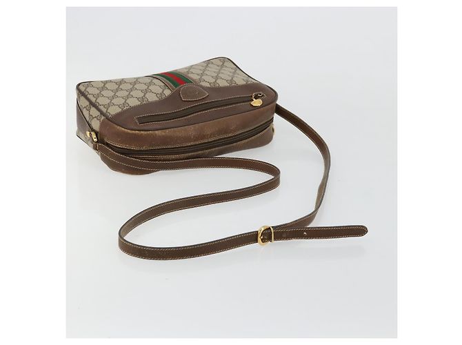 Bolso GUCCI GG Supreme Web Sherry Line PVC Beige Oro 001 56 0860 Auth 180110 Dorado - vista 7