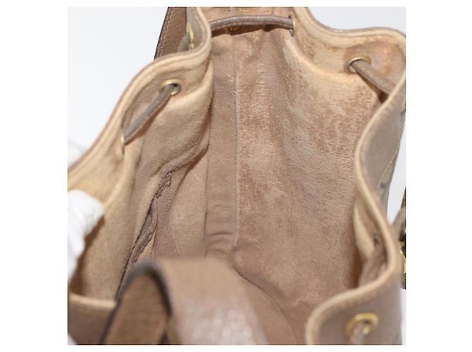 Borsa GUCCI GG Supreme Web Sherry Line PVC Beige Oro 41 02 034 Auth 181983 D'oro - vista 19